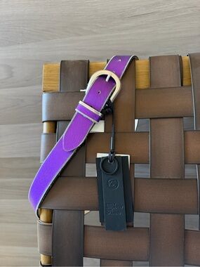 B.BELT Valerie Purple Metallic Leather Belt BB1036L28